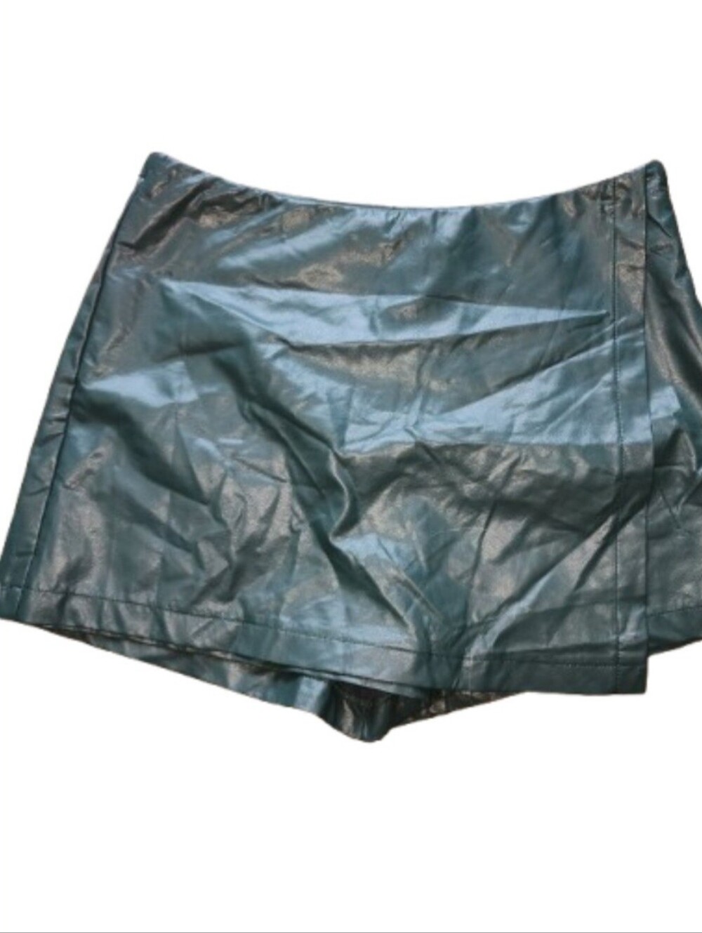 NWT TCEC Holden Skort Faux Leather Medium Dark Green Festival Rock Party